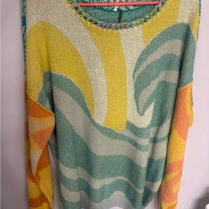 Colorful Beach Patterned Sweater